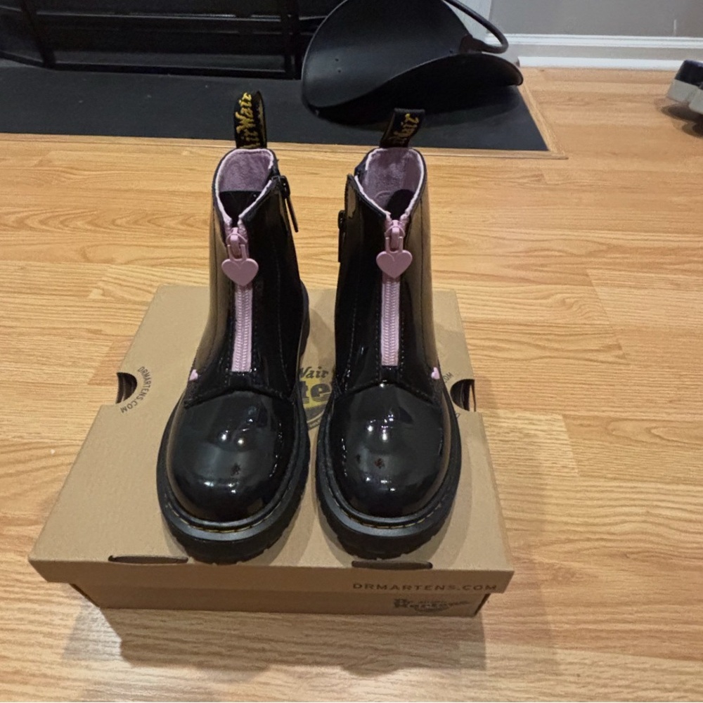 Dr. Martens Kids Black and Pink Boots